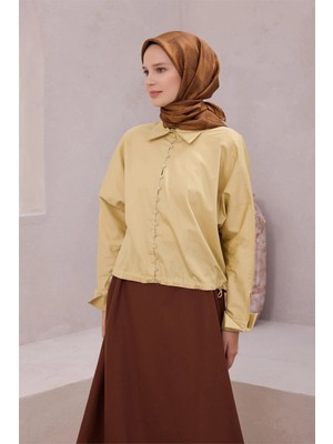 Belli Geometik Desen Ipek Eşarp 4201D (Twıll) Camel - 42