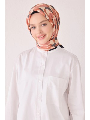 Belli Geometrik Desen Modal Kiremit Eşarp 2