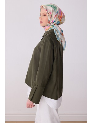 Belli Sarı Obje Desen %100 Twill Ipek Eşarp 4316-81