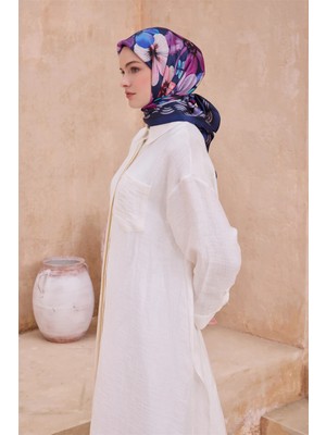 Belli Çiçek Desen Kristal Siyah - Pembe Eşarp 2014