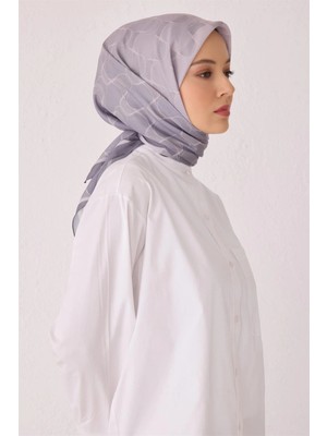 Belli Dalgalı Desen Premıum Soft Gri Eşarp 1