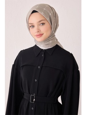 Belli Geometrik Desen Paulista Bej Eşarp 4