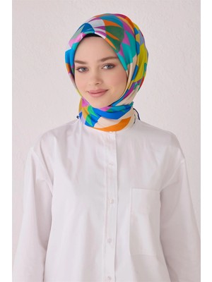 Belli Geometrik Desen Ipek Eşarp 4046D (Twill)-31