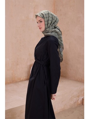 Belli Geometrik Desen Paulista Haki Eşarp 9