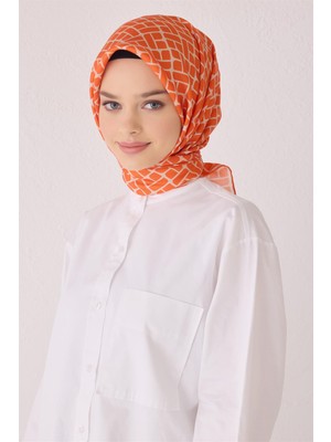 Belli Monogram Desen Ipek Eşarp 4062D (Twill)-32