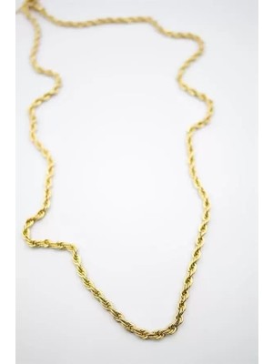 Herşey Trend Herşeytrend Burgu Zincir Kolye 60CM-4MM - Altın