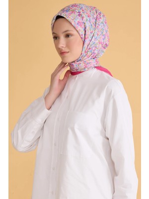 Belli Çiçek Desen Nova Pembe Eşarp 1006