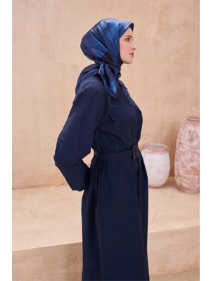 Belli Geometrik Desen Kristal Lacivert Eşarp 2015