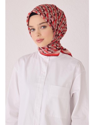 Belli Geometrik Desen Ipek Eşarp 4052D (Twill)-31