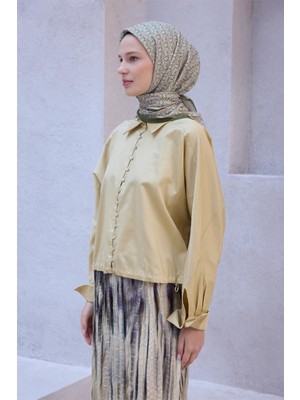 Belli Geometrik Desen Nova Haki Eşarp 1007