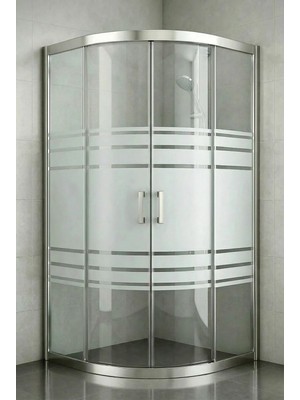 Durul Duşakabin Oval 5 mm Trio Desen Temperli Cam Parlak Profil 190 cm