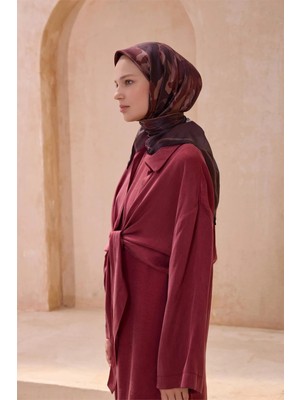 Belli Fresh Çiçek Desen Kiremit Kristal Eşarp 2011