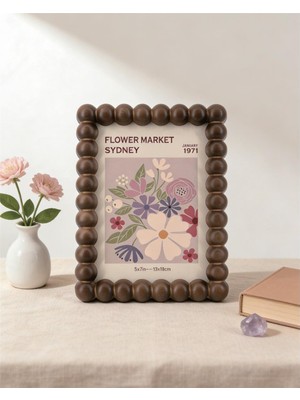 MİEN Mien Bubble Akasya Ahşap Çerçeve – Bohem ve Rustik Dekoratif Obje 13X18CM