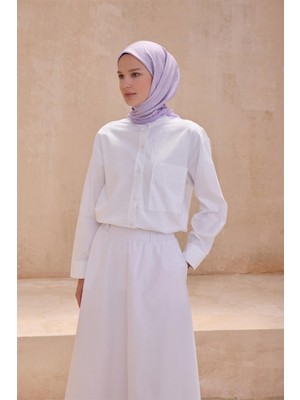 Belli Geometrik Desen Premıum Soft Lila Eşarp 10