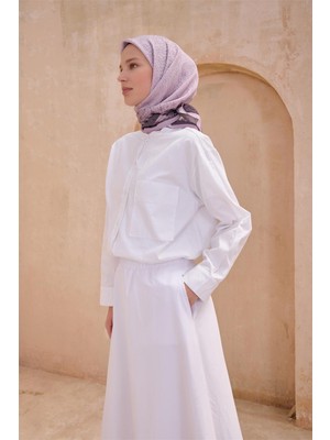 Belli Geometrik Desen Paulista Açık Pembe Eşarp 7