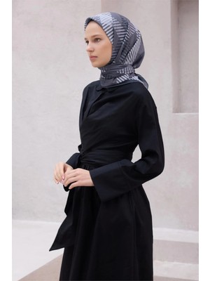 Belli Ekose Desen Nova Gri Eşarp 1005