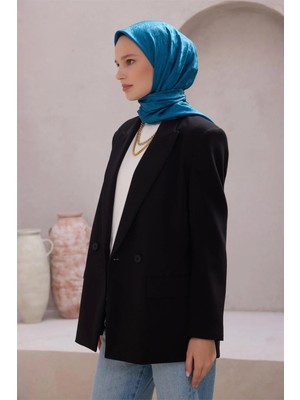 Belli Logo Desen J.monogram Petrol Eşarp