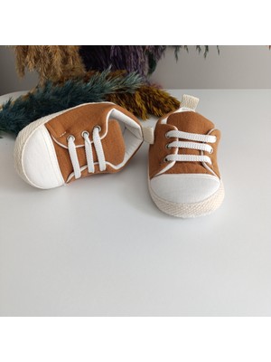 Leoncino 5206 Bağcıklı Unisex Müslin Kısa Düz Renk Patik Ayakkabı 18-19 No