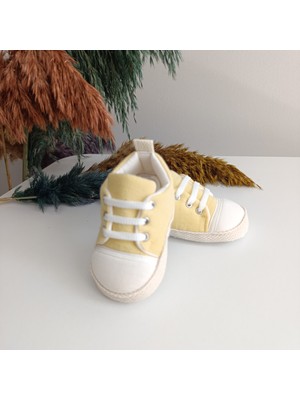 Leoncino 5206 Bağcıklı Unisex Müslin Kısa Düz Renk Patik Ayakkabı 18-19 No