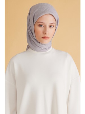 Belli Geometrik Desen Veyra Gümüş Eşarp 2