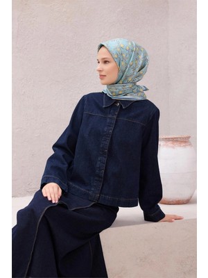 Belli Limon Ipek Eşarp 4212D (Twıll) Mavi - 34