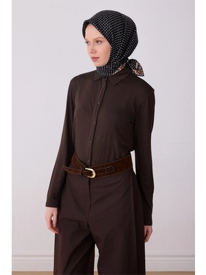 Belli Siyah Klasik Desen %100 Twill Ipek Eşarp 4326-02