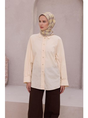 Belli Ekose Desen Ipek Eşarp 4218D (Twıll) Bej - 06