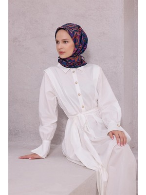 Belli Etnik Desen Ipek Eşarp 4222D (Twıll) Mor - 57