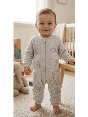 necix’s Laura Baby Erkek Bebek Çocuk Ayıcıklı Peluş Tulum