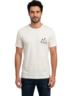 Cazador 44330 Ekru Erkek Bisiklet Yaka Tshirt