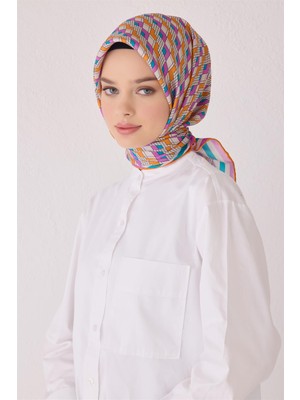 Belli Geometrik Desen Ipek Eşarp 4052D (Twill)-83