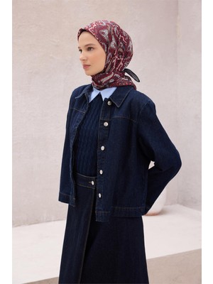 Belli Etnik Desen Premıum Soft Bordo Eşarp 5