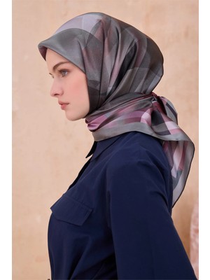 Belli Geometrik Desen Kristal Bordo Eşarp 2015