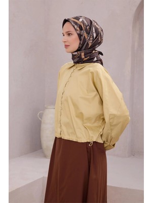 Belli Kemer Desen Ipek Eşarp 4200D (Twıll) Kahve Bej - 35