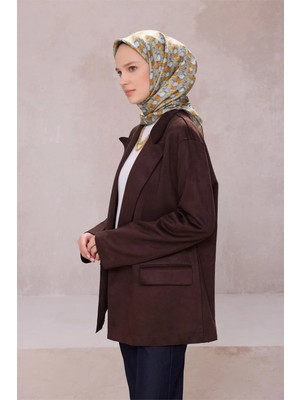 Belli Çiçek Desen Ipek Eşarp 4204D (Twıll) Indigo - 52