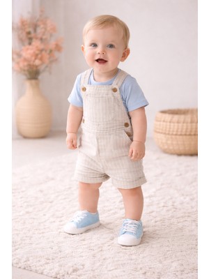 Leoncino 5206 Bağcıklı Unisex Müslin Kısa Düz Renk Patik Ayakkabı 18-19 No