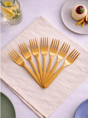 Parti Adresi Plastik Çatal Altın 25'li