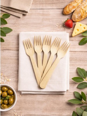 Parti Adresi Doğa Dostu Ahşap Çatal 50'li