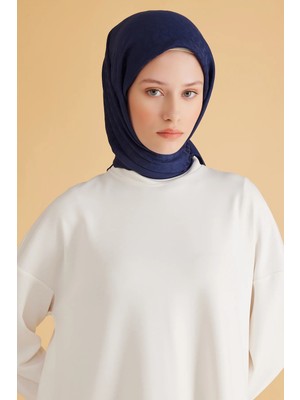 Belli Geometrik Desen Veyra Lacivert Eşarp 1