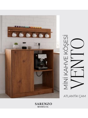 Vento Mini Kahve Köşesi Çok Amaçlı Mutfak Dolabı (Atlantik Çam)