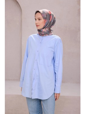 Belli Çiçek Desen Ipek Eşarp 4210D (Twıll) Gri - 83