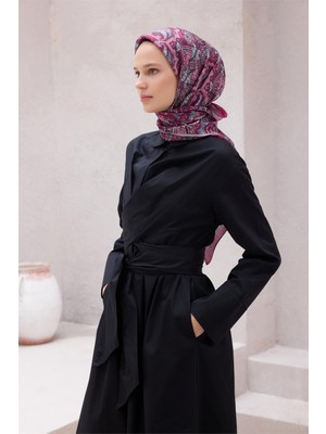 Belli Etnik Desen Premıum Soft Fuşya Eşarp 5