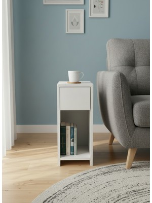 Epos Çekmeceli Raflı Komodin, Yan Sehpa