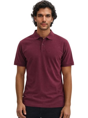 Ar-ma Erkek Polo Yaka Tişört Baskisiz Basic Regular Fit Çift Toplama Penye Pike Y29374354502