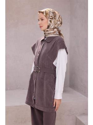 Belli Obje Desen Ipek Eşarp 4216D (Twıll) Bej - 84