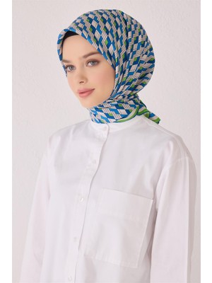 Belli Geometrik Desen Ipek Eşarp 4052D (Twill)-01