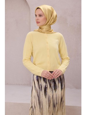 Belli Geometik Desen Ipek Eşarp 4203D (Twıll) Hardal - 38