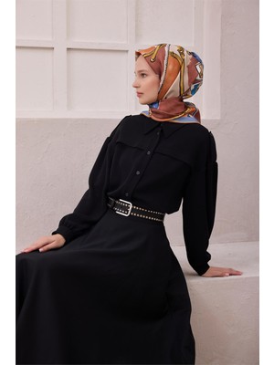 Belli Obje Desen Ipek Eşarp 4205D (Twıll) Somon - 03