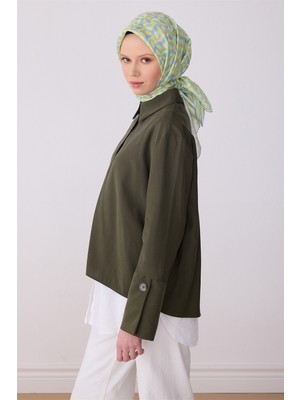 Belli Mint Obje Desen %100 Twill Ipek Eşarp 4322-80