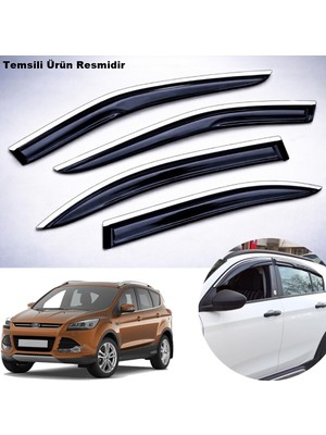 Caraks Ford Kuga Mügen Cam Rüzgarlığı Abs Krom Nikelajlı Cam Rüzgarlığı 2013 Sonrası 4 Lü Set